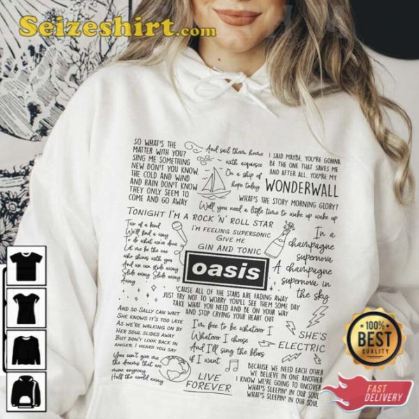 Oasis Lyric Album Song Music T-Shirt