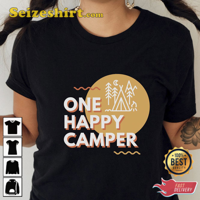 One Happy Camper Gift Tee Camping T-Shirt