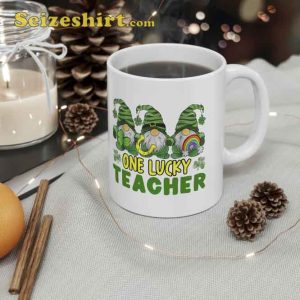 One Lucky Teacher Gnomes Happy St Patrick's Day Gnome Irish Mug