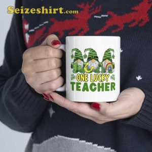 One Lucky Teacher Gnomes Happy St Patrick’s Day Gnome Irish Mug