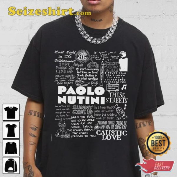 Paolo Nutini Doodle Art Lyric Album Song Music T-Shirt