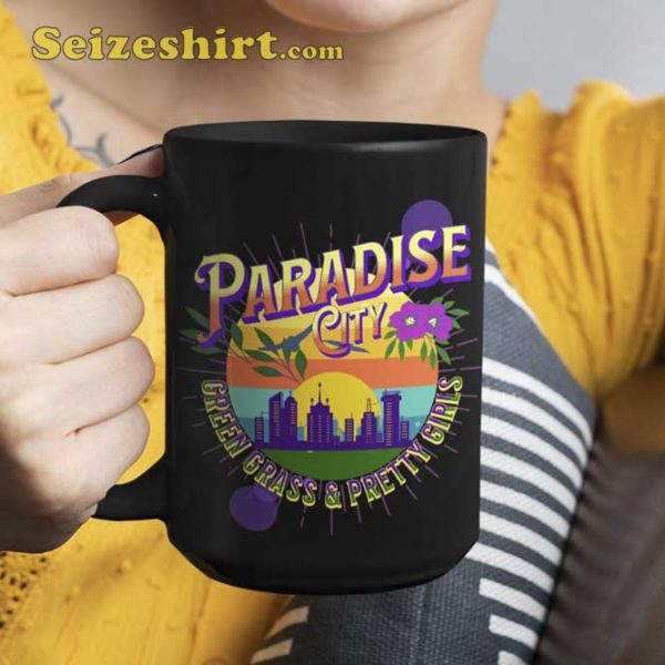 Paradise City Green Grass Pretty Girls Black Mug