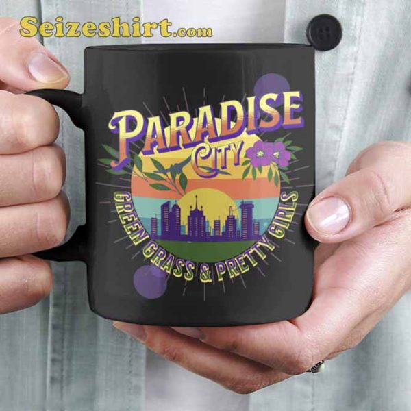 Paradise City Green Grass Pretty Girls Black Mug