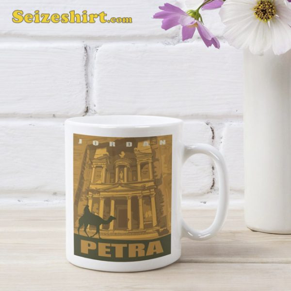 Petra Jordan Retro Vintage Poster Ceramic Mug