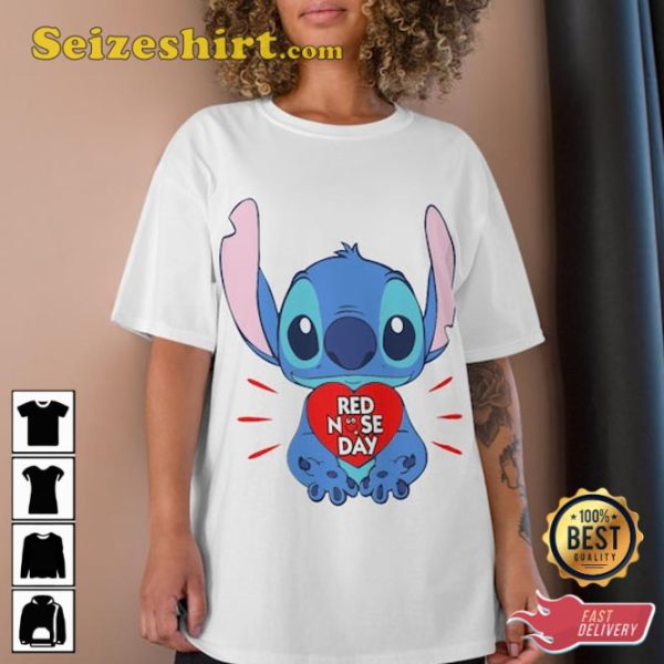 Red Nose Day Stitch Cricut Friendly Unisex T-Shirt