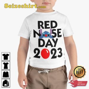 Red Nose Day Stitch Cute 2023 Unisex Printed T-Shirt