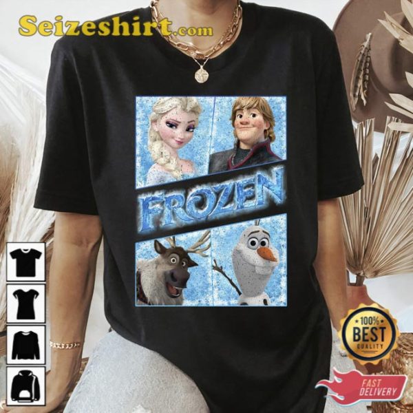 Retro Frozen Movie Characters Shirt Kristoff Elsa Sven And Olaf