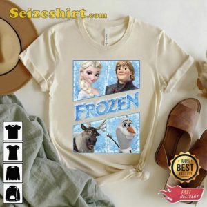 Retro Frozen Movie Characters Shirt Kristoff Elsa Sven And Olaf