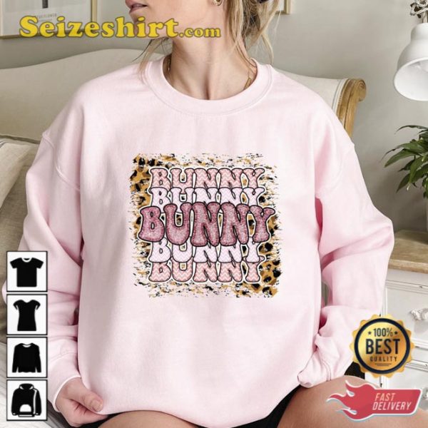 Retro Leopard Easter Bunny Sweatshirt