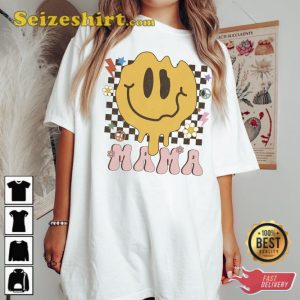 Retro Mama Smiley Face Shirt Cute Gift For Mom