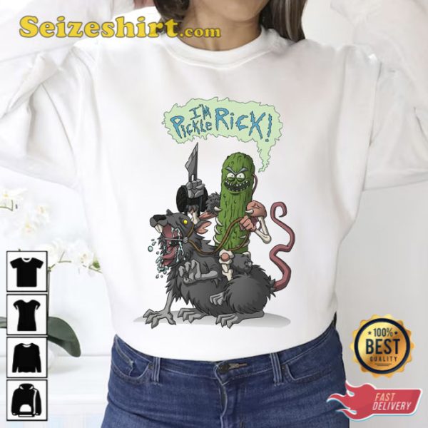 Rick And Morty Pickle Rick Riding A Rat Unisex Sweatshirt