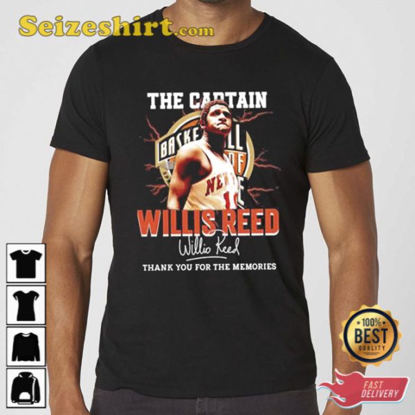 Willis Reed The Captain Basketball Legend Signature 1942-2023 Shirt