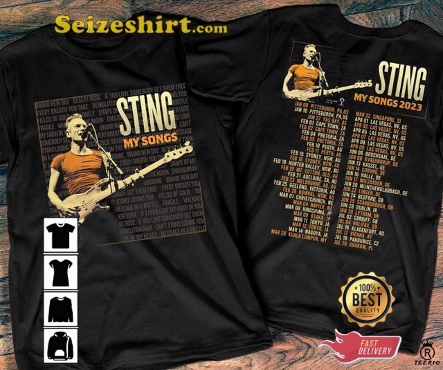 Sting My Songs 2023 World Tour TShirt 