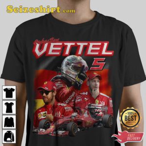 Sebastian Vettel Ferrari Formula One Racing Vintage T-Shirt