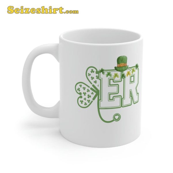 Shamrock Funny ER Nurse St Patricks Day Mug