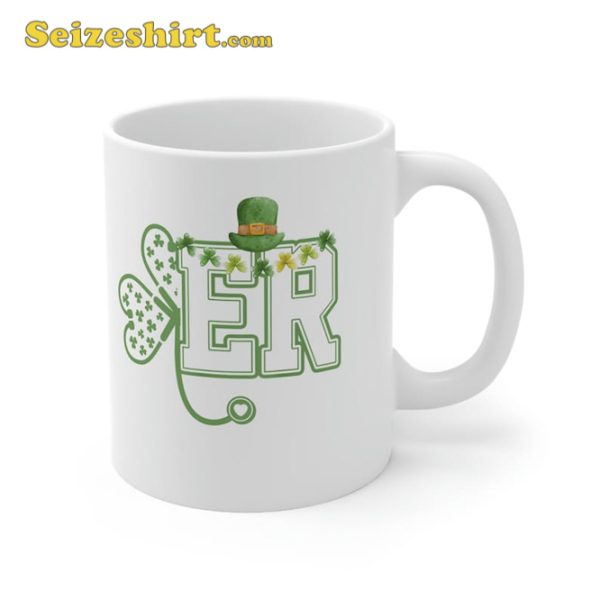 Shamrock Funny ER Nurse St Patricks Day Mug