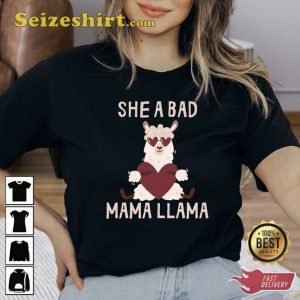 She A Bad Mama Llama Shirt Vintage Unisex Graphic
