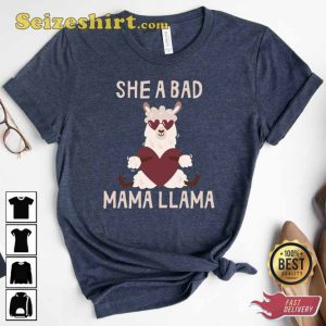 She A Bad Mama Llama Shirt Vintage Unisex Graphic