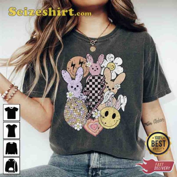 Smiley Face Bunny Crewneck Happy Day T-shirt