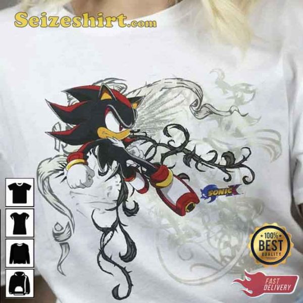 Sonic X Shadow White Tribal Shirt