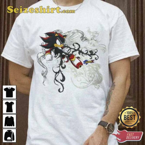 Sonic X Shadow White Tribal Shirt