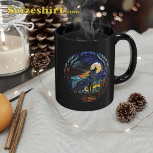 Stained Glass Wolf Ceramic Coffee Mug