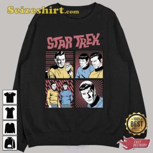 Star Trek Original Series Vintage Comic Pop Panels Tee Shirt