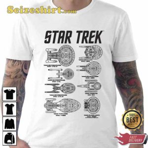 Star Trek Ships Of The Past Schematics Unisex Tee Shirt