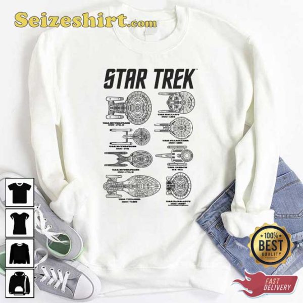 Star Trek Ships Of The Past Schematics Unisex T-Shirt