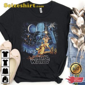 Star Wars A New Hope Faded Vintage Poster Graphic Shirt