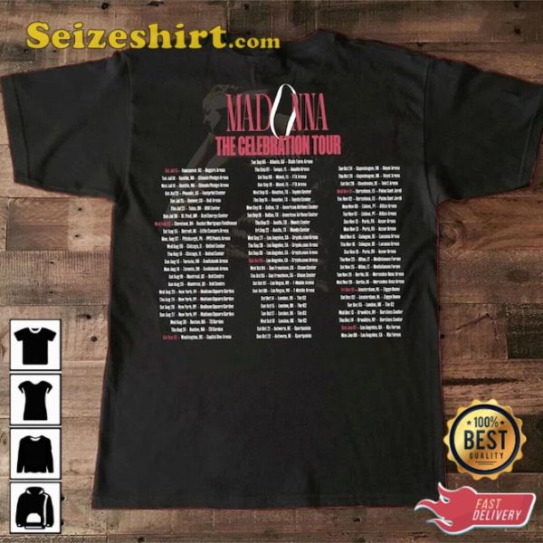 The Celebration World Tour 2023 Madonna Four Decades Fan T-Shirt