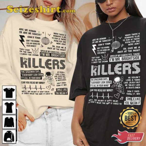 The Killers Lyric Album Song Music T-Shirt