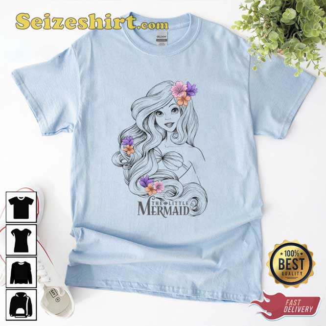 The Little Mermaid Ariel Flower Tee Shirt