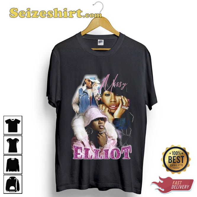 The Missy Elliott Black Vintage Unisex Tee Shirt