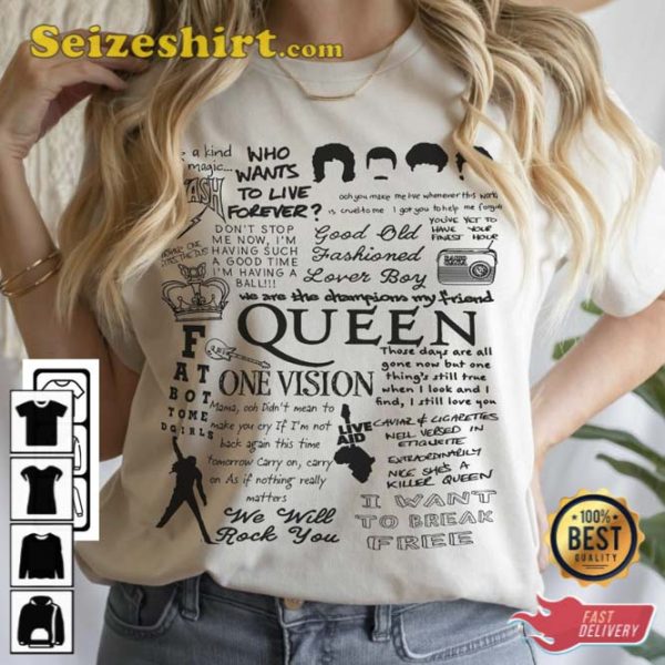 The Queen Lyric Album Song Music T-Shirt