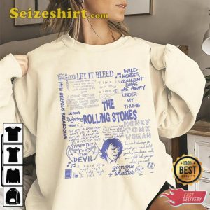 The Rolling Stones Doodle Art Lyric Album Song Music T-Shirt
