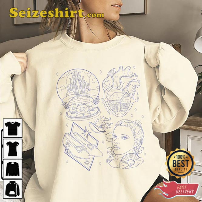 The Wizard of Oz Doodle Art Lyric Album Song Music T-Shirt