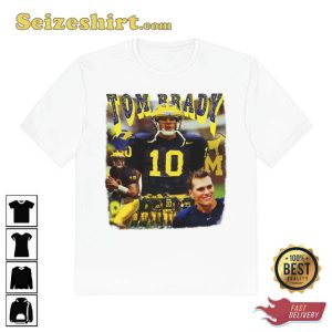 Tom Brady Michigan Football Graphic Tee Shirt