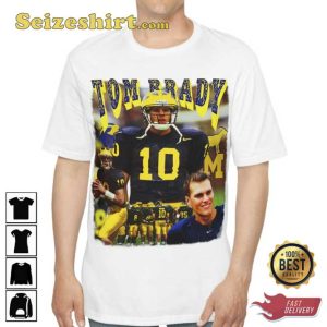 Tom Brady Michigan Football Graphic Tee Shirt