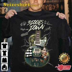 Vintage 3 Doors Down Line Up Tour Tee Shirt