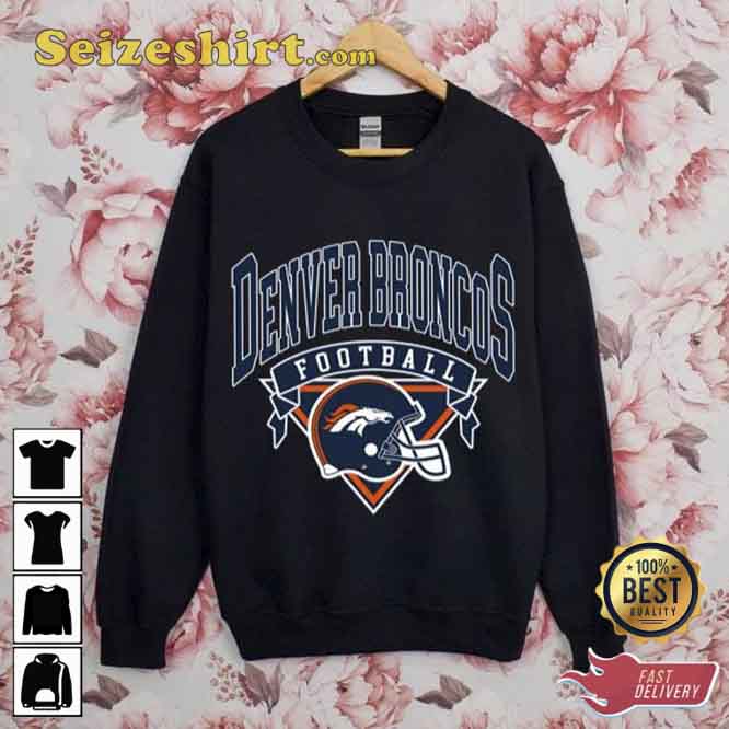 Shirtzi Vintage Denver Football Crewneck, Broncos Sweatshirt