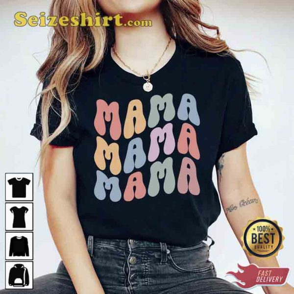 Vintage Floral Mama Mother Day Happy Funny T-Shirt