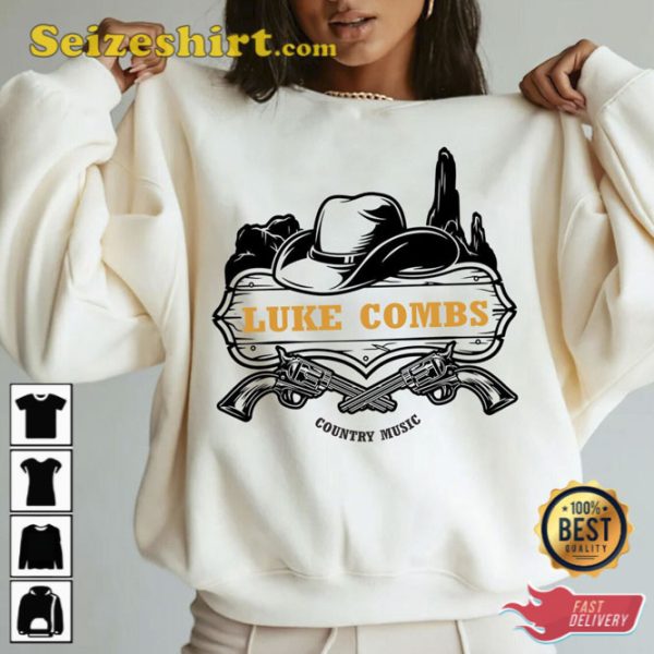 Vintage Luke Combs Cowboy Hat Sweatshirt Gift For Fan