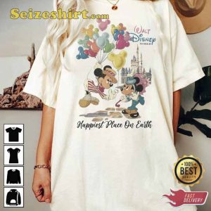 Vintage Mickey And Minnie The Happiest Place On Earth Shirt