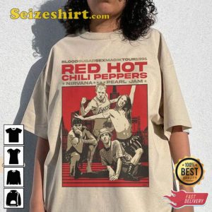 Vintage Tour 1991 Red Hot Chili Peppers Rock Band 2023 Unisex T-shirt