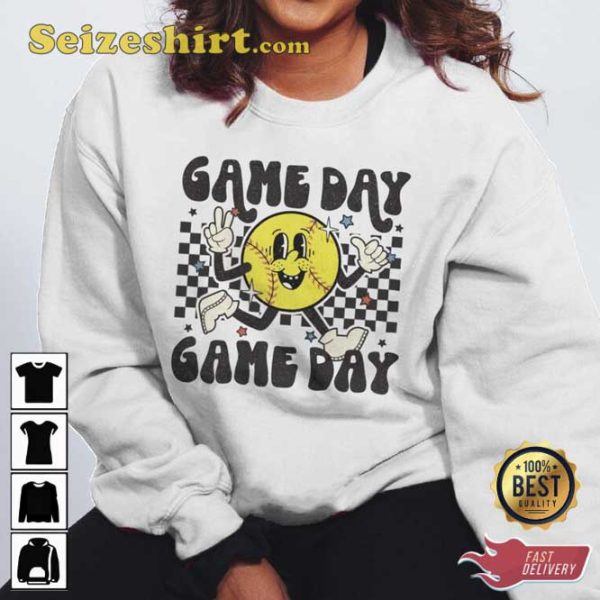 Vintage Softball Game Day Basketball T-Shirt