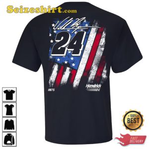 William Byron Hendrick Motorsports Navy Exclusive Tonal Flag T-Shirt