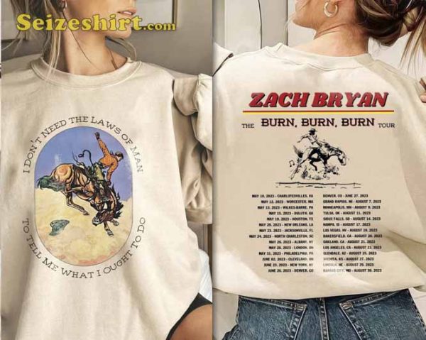 Zach Bryan unveils 2023 Burn Burn Burn North American Tour Shirt