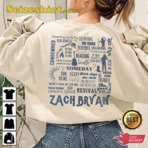 Zach Bryan Song Grid For Sublimation Music Shirt