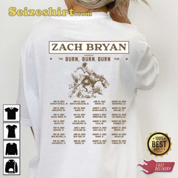 Zach Bryan The Burn Tour 2023 Shirt For Fan